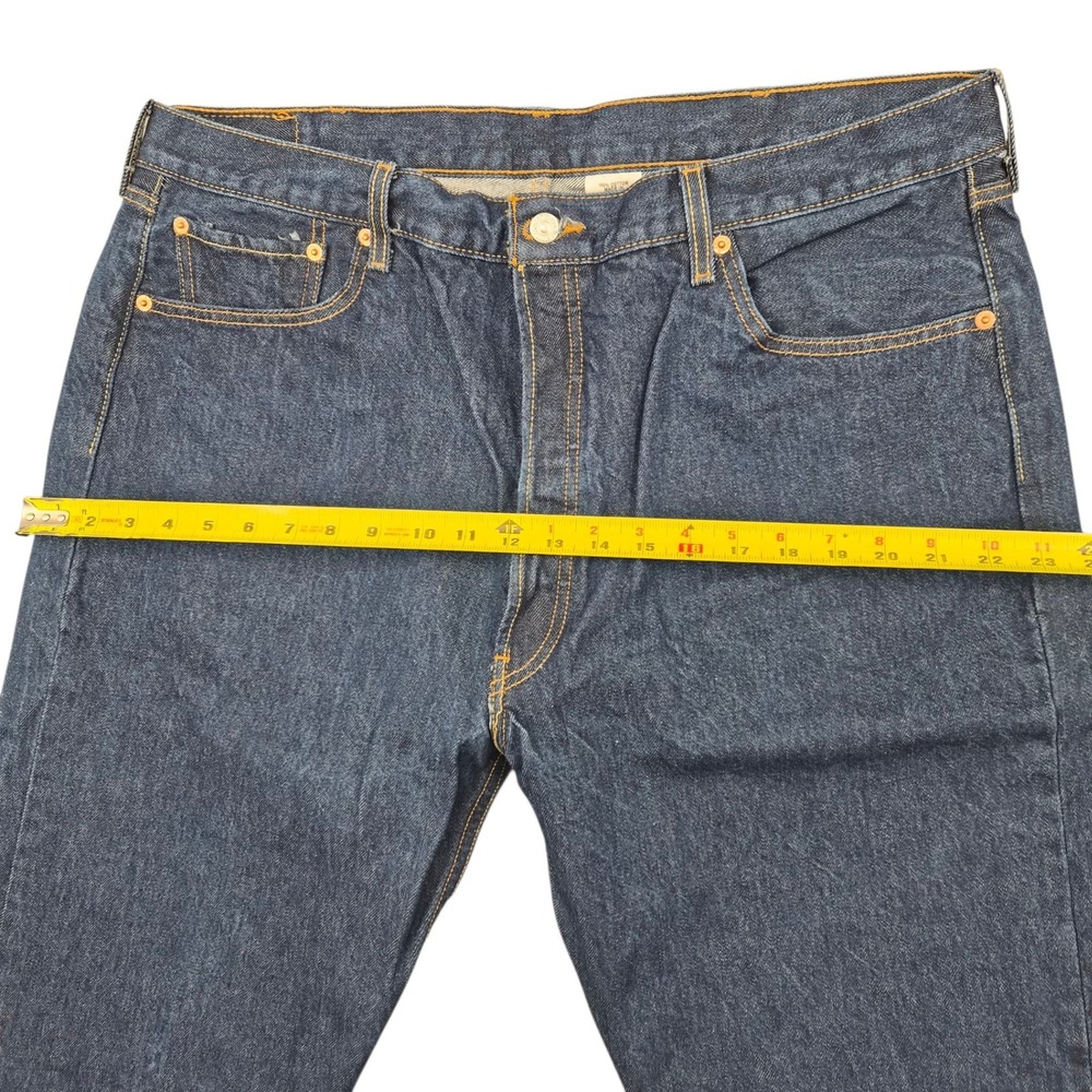 Levi's 501 Original Fit Jeans Mens 42x30 Dark Wash Indigo Button Fly 00501-0000 - Picture 10 of 11